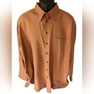 Mark Shale Men's Size Medium Button Down Shirt Copper Orange. #F4